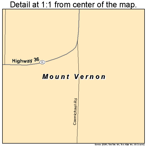 Mount Vernon, Arkansas road map detail