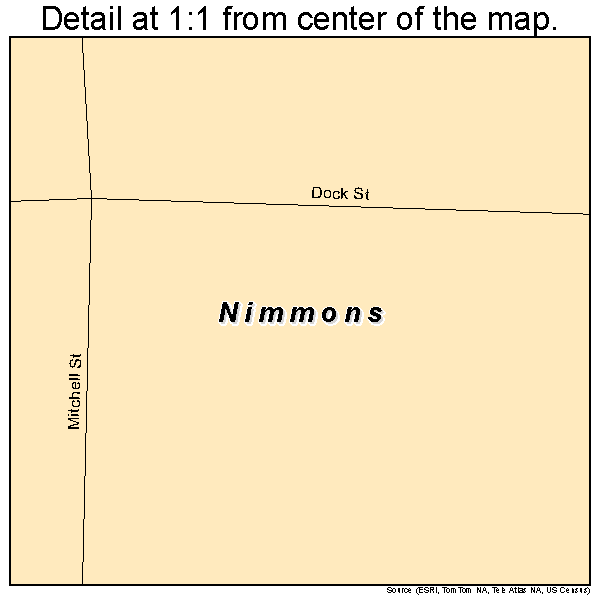 Nimmons, Arkansas road map detail