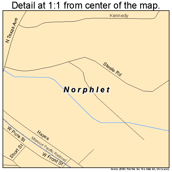 Norphlet, Arkansas road map detail