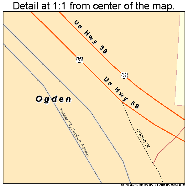 Ogden, Arkansas road map detail