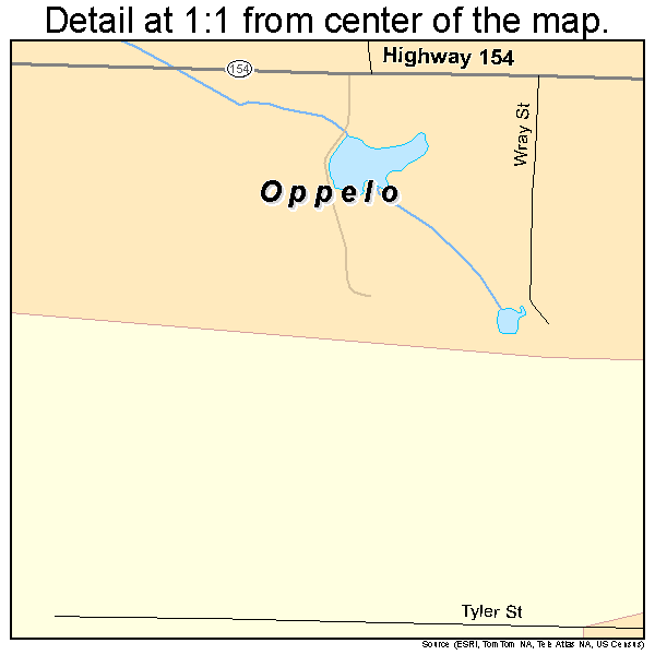 Oppelo, Arkansas road map detail