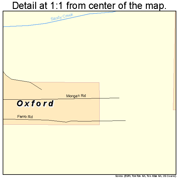 Oxford, Arkansas road map detail