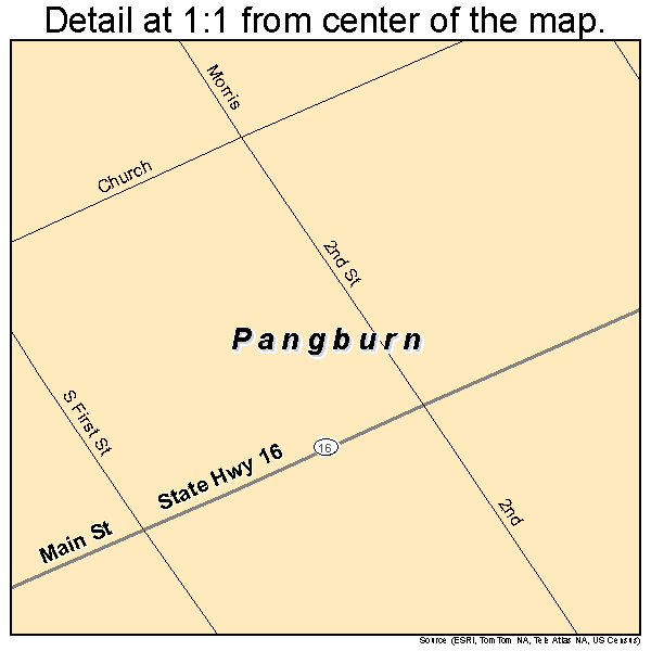 Pangburn, Arkansas road map detail
