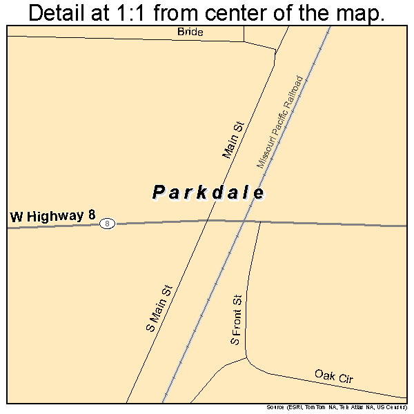 Parkdale, Arkansas road map detail