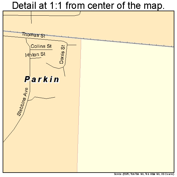 Parkin, Arkansas road map detail