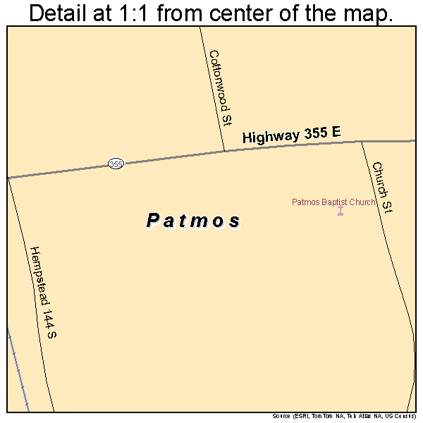 Patmos, Arkansas road map detail