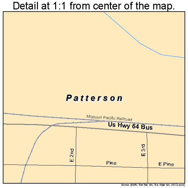 Patterson, Arkansas road map detail