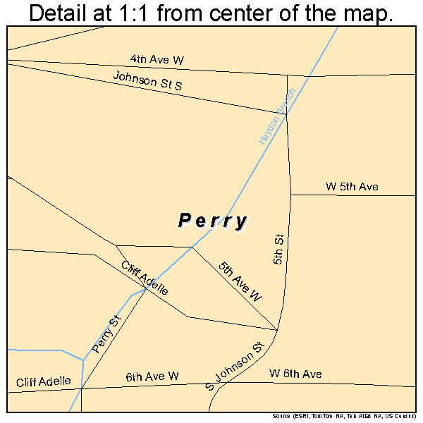 Perry, Arkansas road map detail