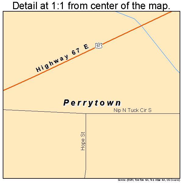 Perrytown, Arkansas road map detail