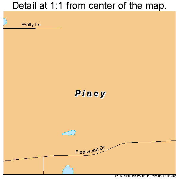 Piney, Arkansas road map detail
