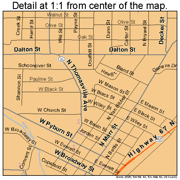 Pocahontas, Arkansas road map detail