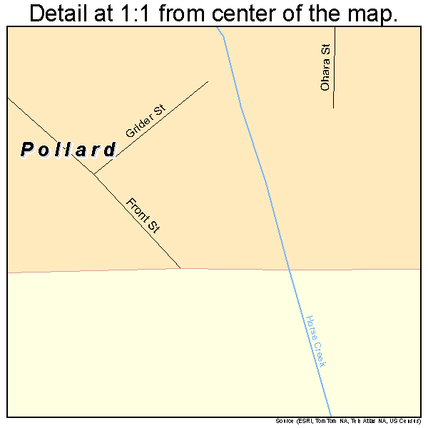 Pollard, Arkansas road map detail