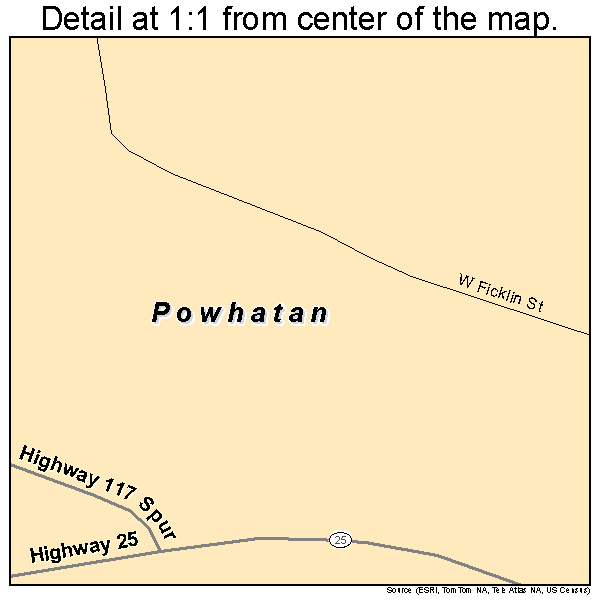 Powhatan, Arkansas road map detail