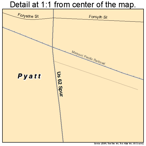 Pyatt, Arkansas road map detail