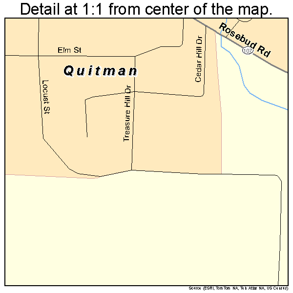 Quitman, Arkansas road map detail