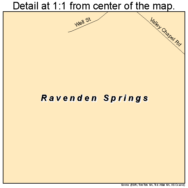 Ravenden Springs, Arkansas road map detail