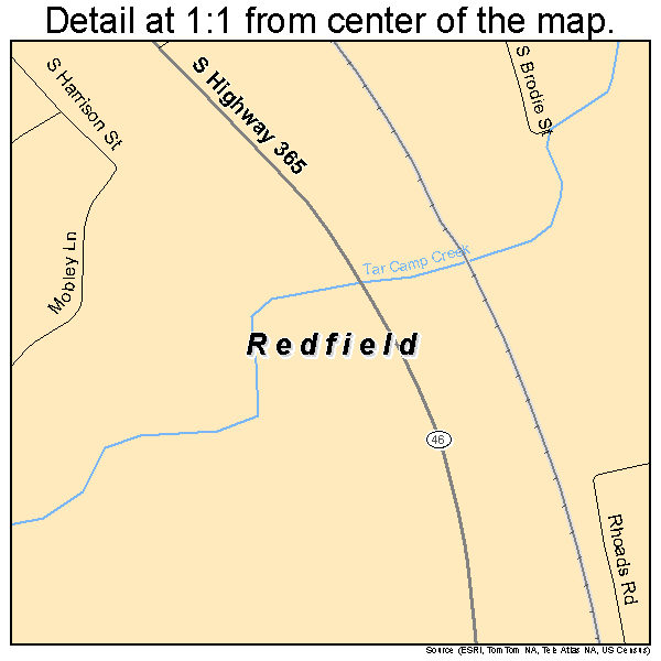 Redfield, Arkansas road map detail