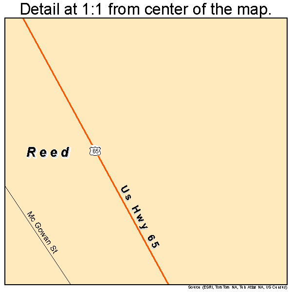 Reed, Arkansas road map detail