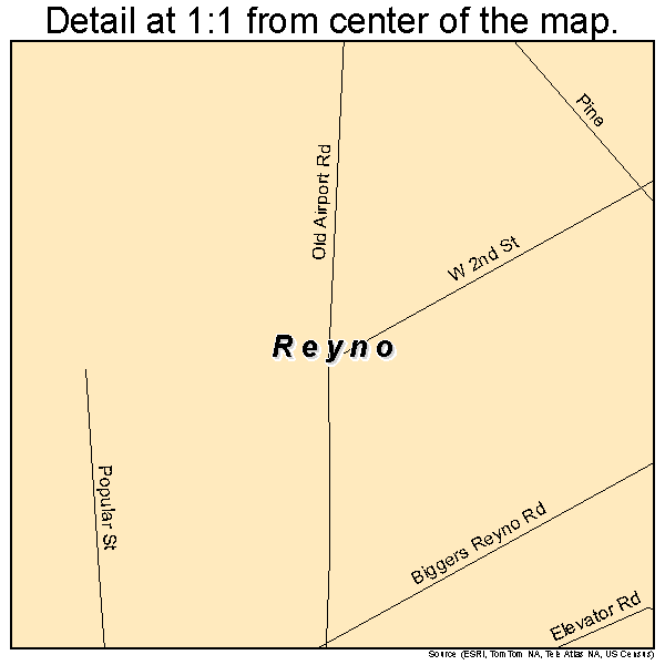 Reyno, Arkansas road map detail