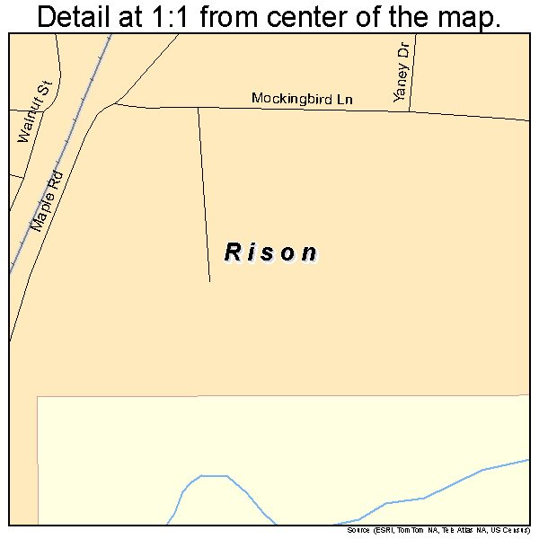 Rison, Arkansas road map detail
