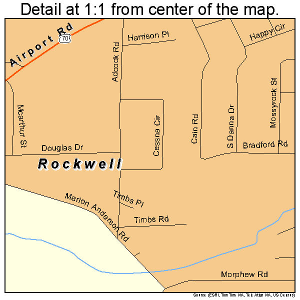 Rockwell, Arkansas road map detail