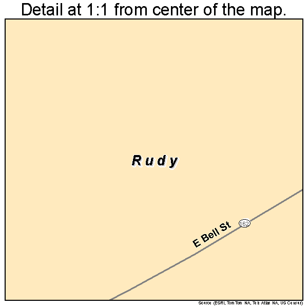 Rudy, Arkansas road map detail