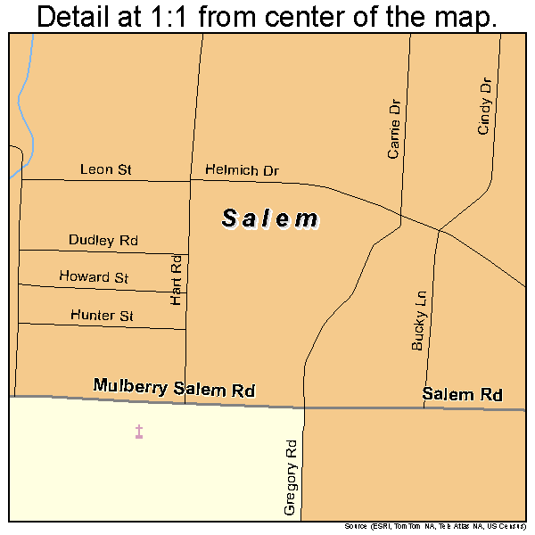 Salem, Arkansas road map detail