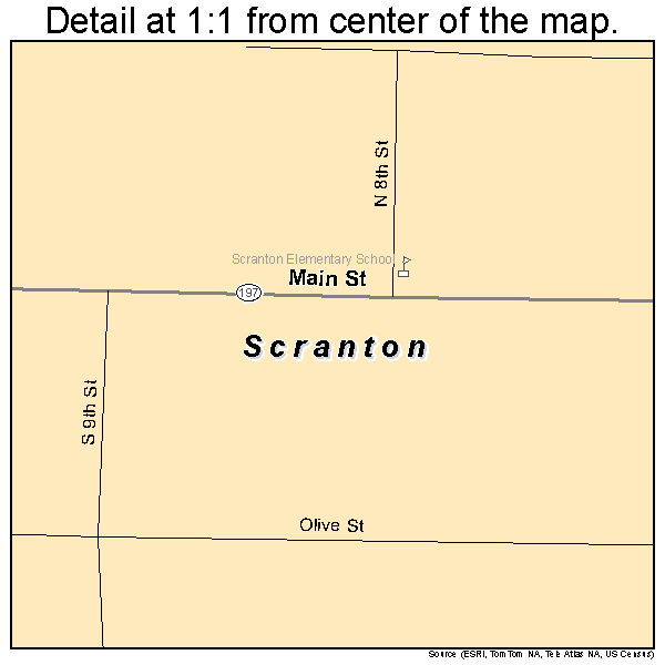 Scranton, Arkansas road map detail