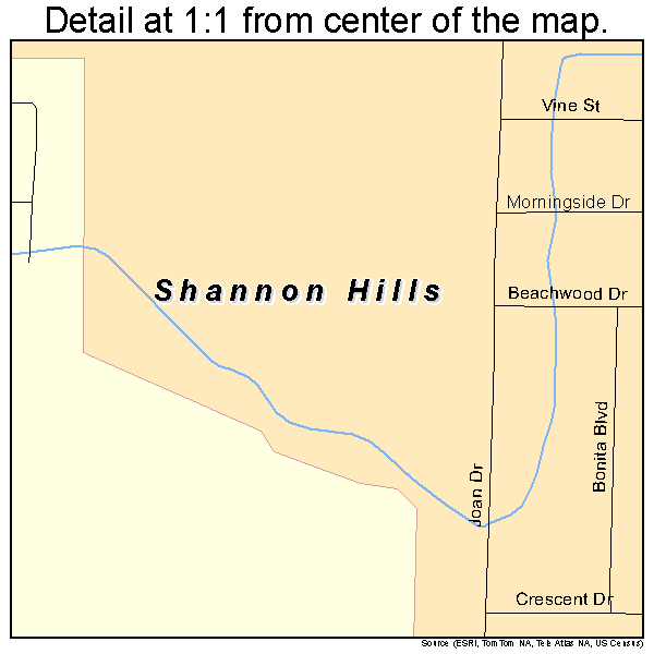 Shannon Hills, Arkansas road map detail