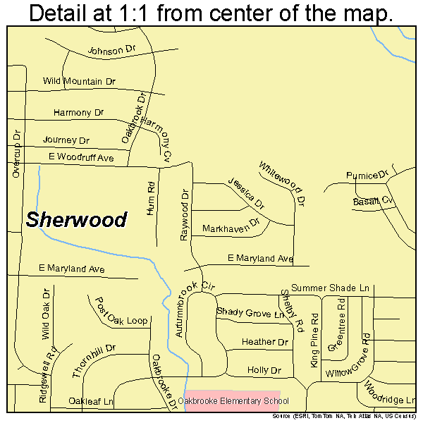 Sherwood, Arkansas road map detail