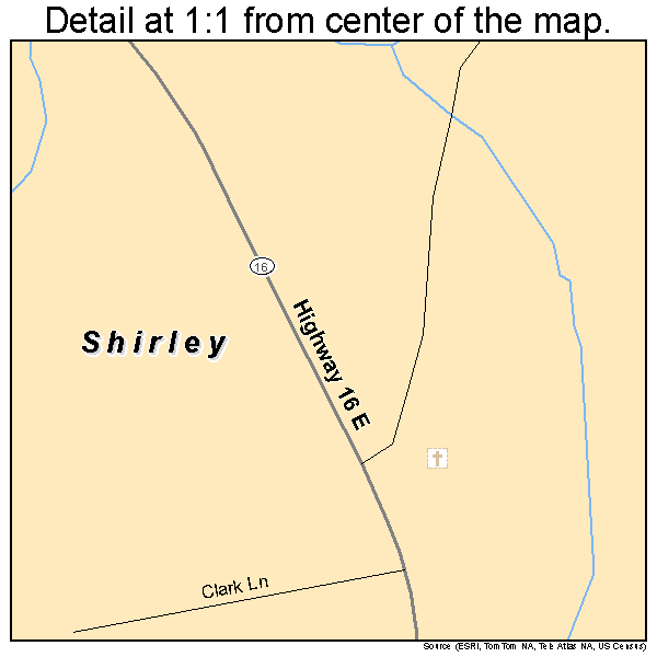 Shirley, Arkansas road map detail