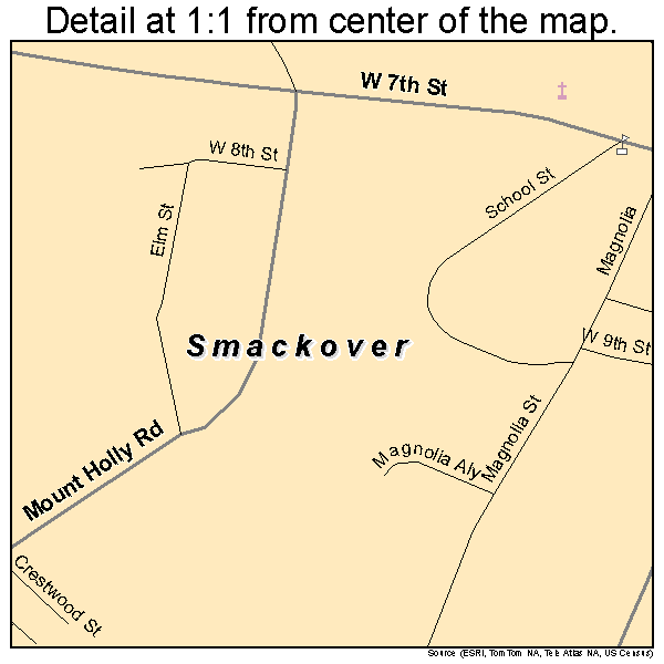 Smackover, Arkansas road map detail