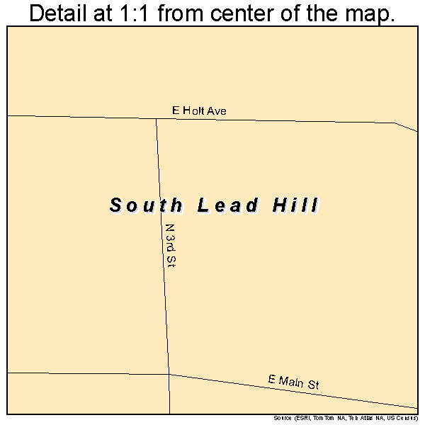 South Lead Hill, Arkansas road map detail
