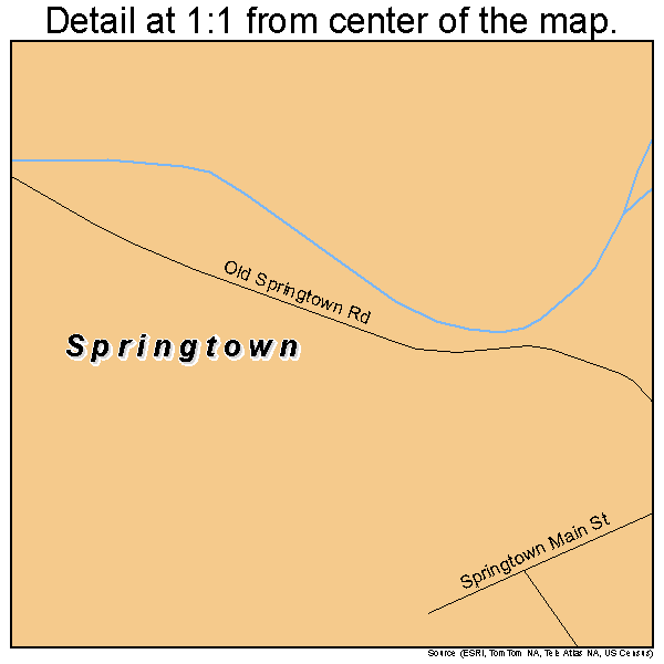 Springtown, Arkansas road map detail