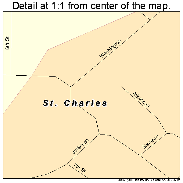 St. Charles, Arkansas road map detail