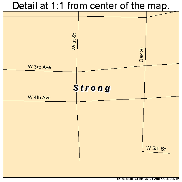 Strong, Arkansas road map detail