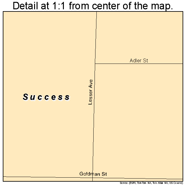 Success, Arkansas road map detail