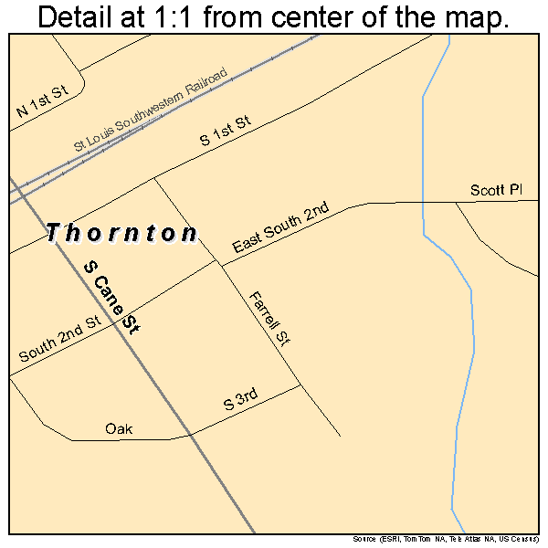 Thornton, Arkansas road map detail