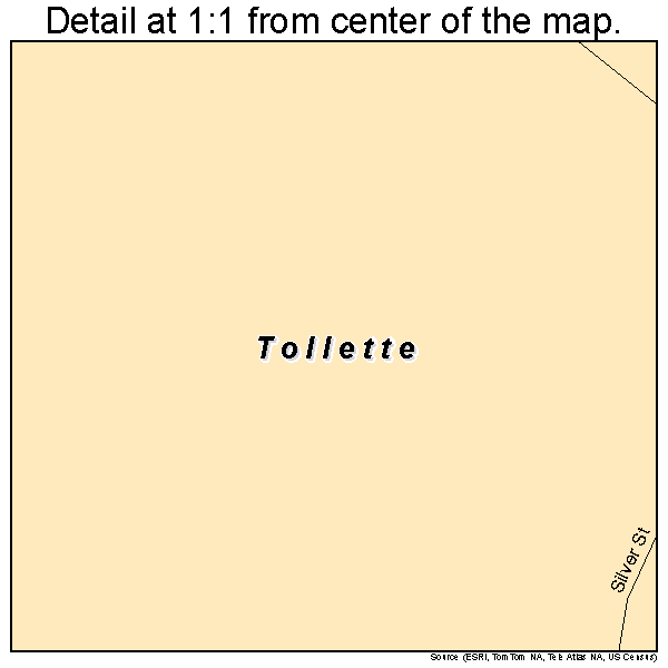Tollette, Arkansas road map detail