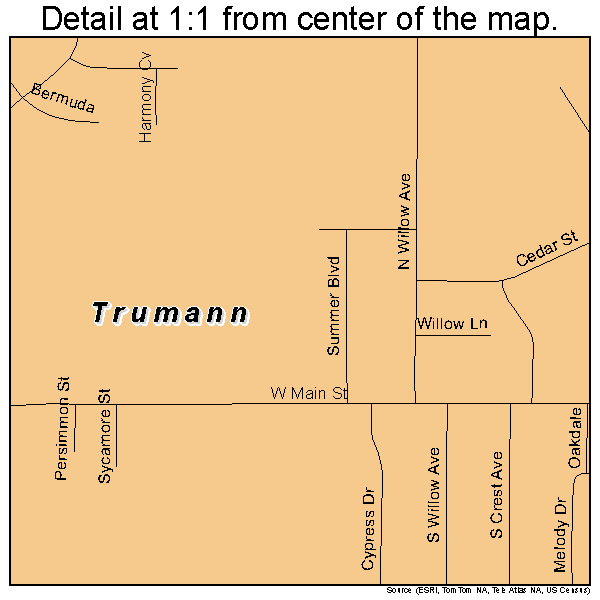 Trumann, Arkansas road map detail