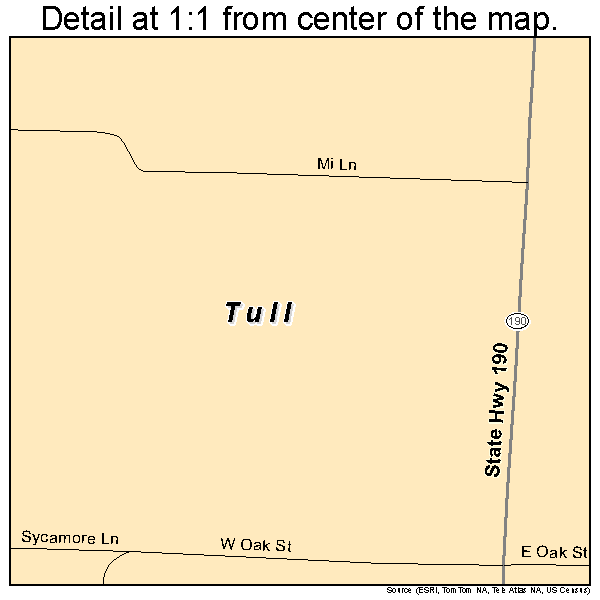Tull, Arkansas road map detail