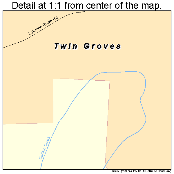 Twin Groves, Arkansas road map detail