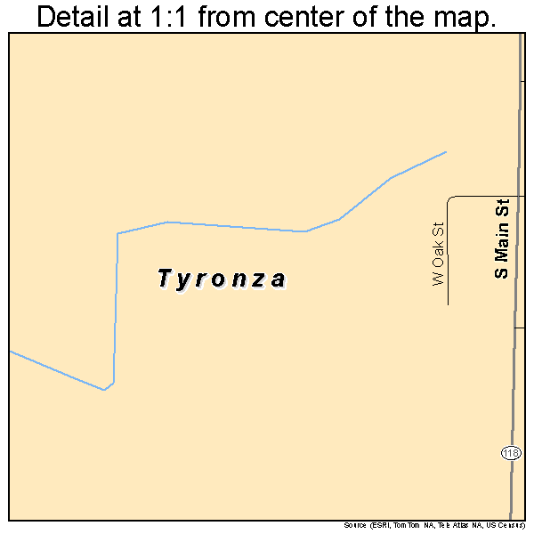 Tyronza, Arkansas road map detail