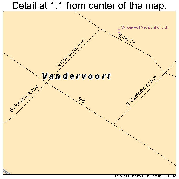 Vandervoort, Arkansas road map detail