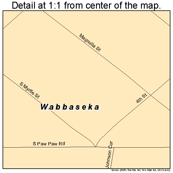 Wabbaseka, Arkansas road map detail
