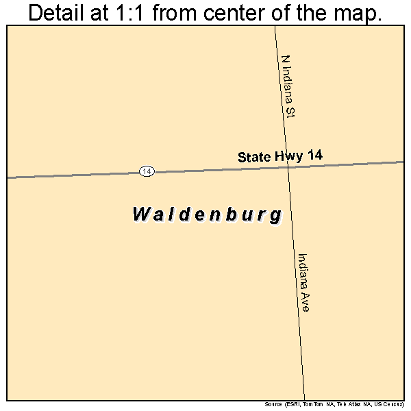 Waldenburg, Arkansas road map detail