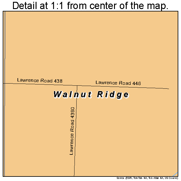 Walnut Ridge, Arkansas road map detail