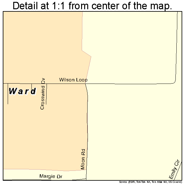 Ward, Arkansas road map detail