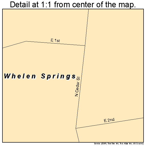 Whelen Springs, Arkansas road map detail