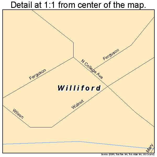 Williford, Arkansas road map detail